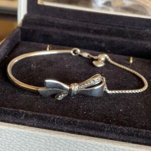 Pandora Silver Bow Bracelet with Clear Stones